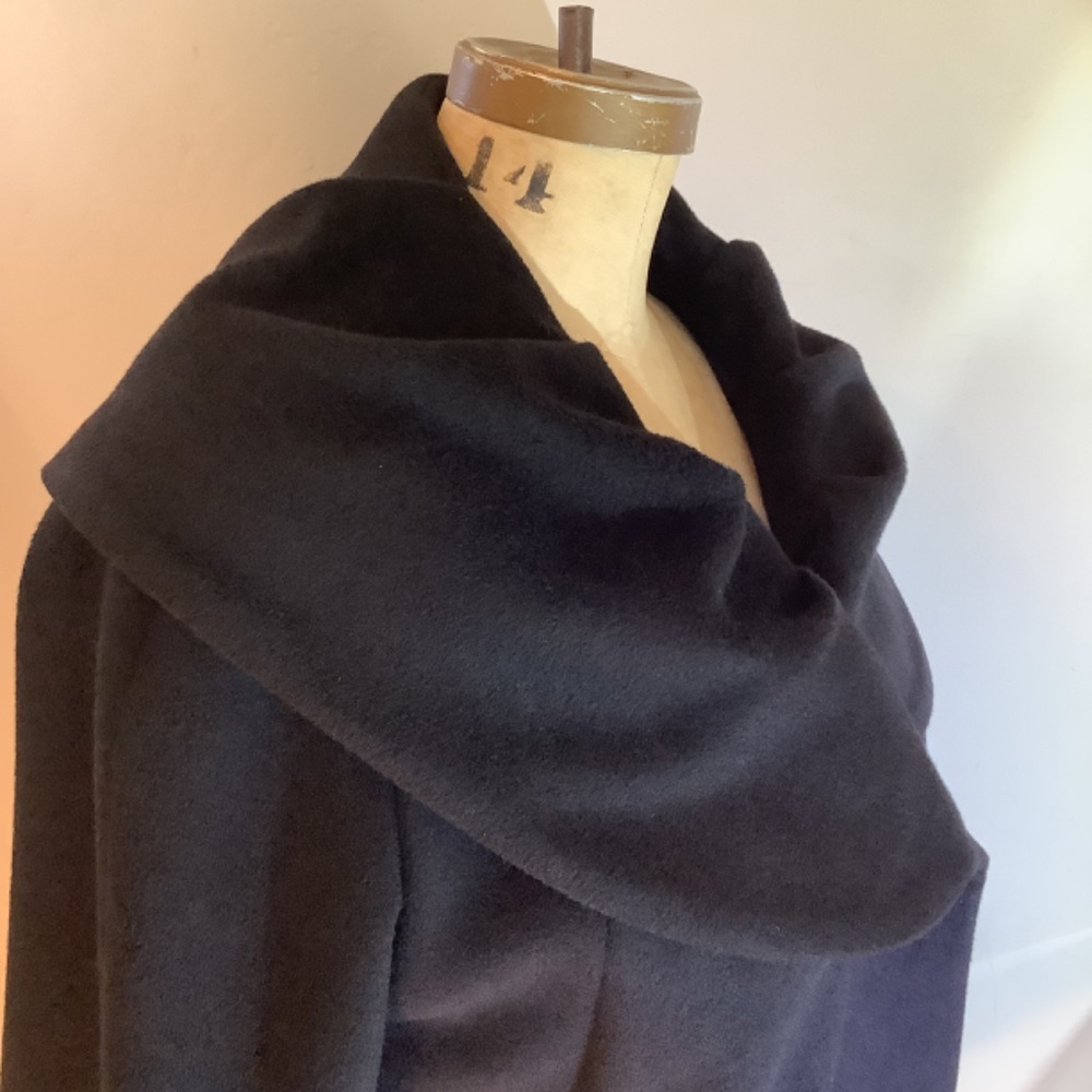 Cinzia Rocca Black 100% Virgin Wool Coat -8 - Picture 6 of 16